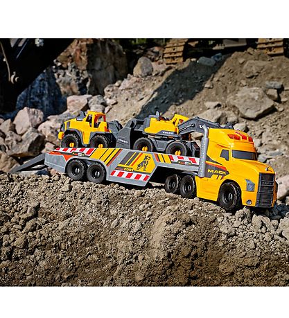 Dickie Toys LKW m. Baufahrzeuge - Mack/Volvo Heavy Loader Tr
