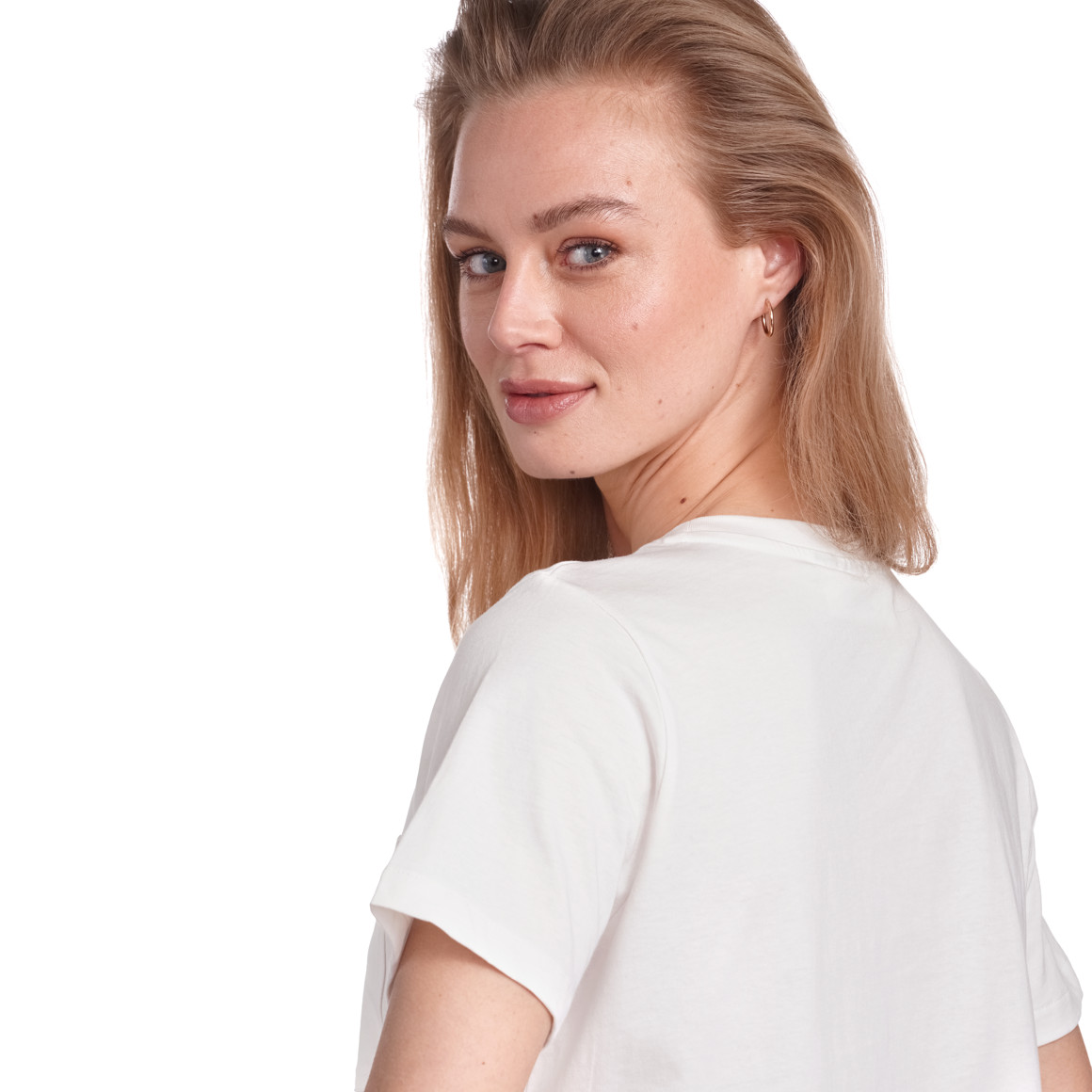 Jonas Nielsen Damen T-Shirt mit Brusttasche weiss