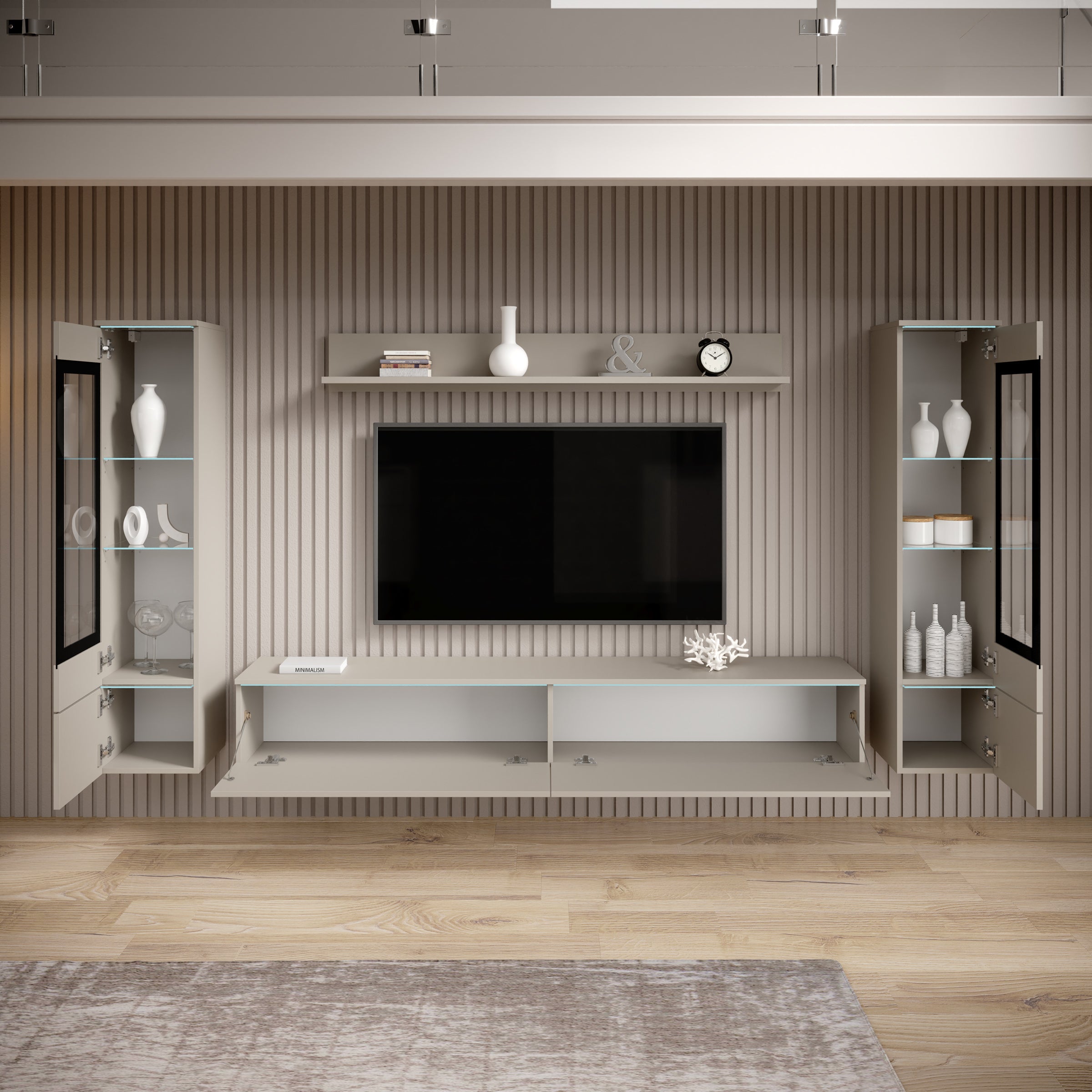 Variety - Wandmeubel - Beige - 180x33x132 cm