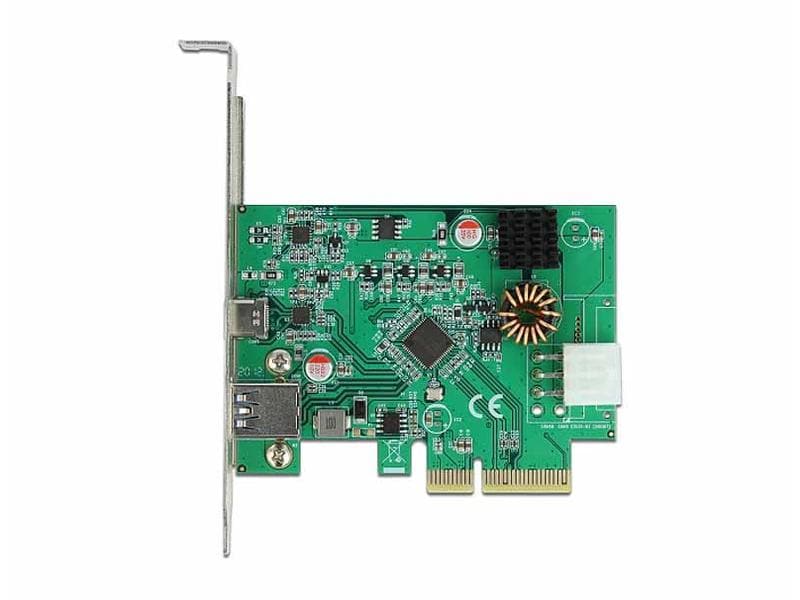 Delock PCI-Express-Karte 89001 2x USB 3.2, 10Gbs, LP 1x USB-C 3.2 PD 10Gbs, 1x USB-A 3.2 10Gbs