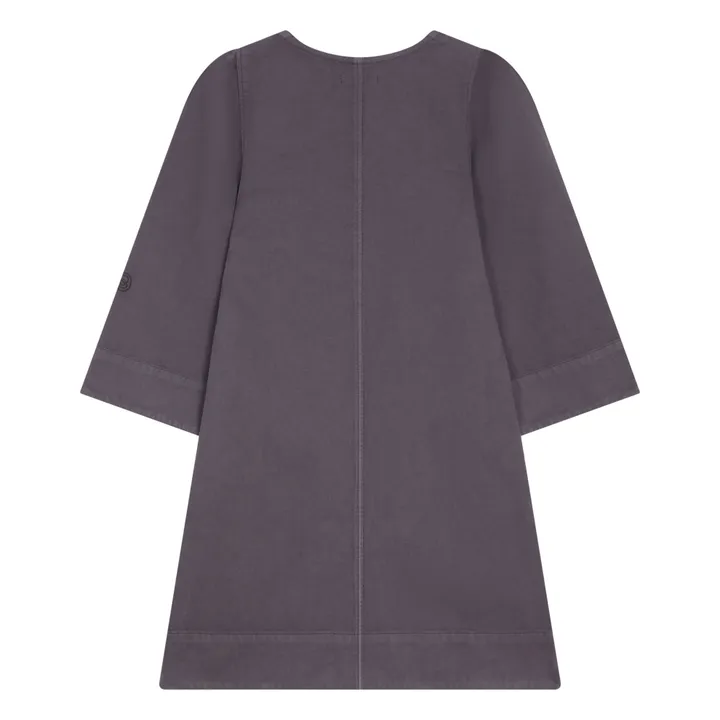 SMALLABLE BASICS Robe Zippée Femme Manches Larges en Denim | Gris anthracite