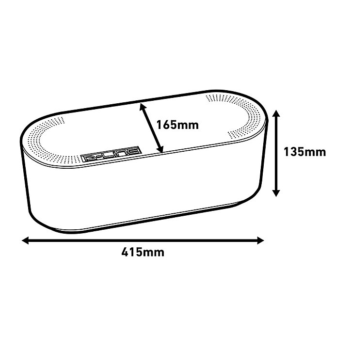 Boîte de rangement de câbles noir D-Line L. 415 x l. 165 mm, bloc 6 prises