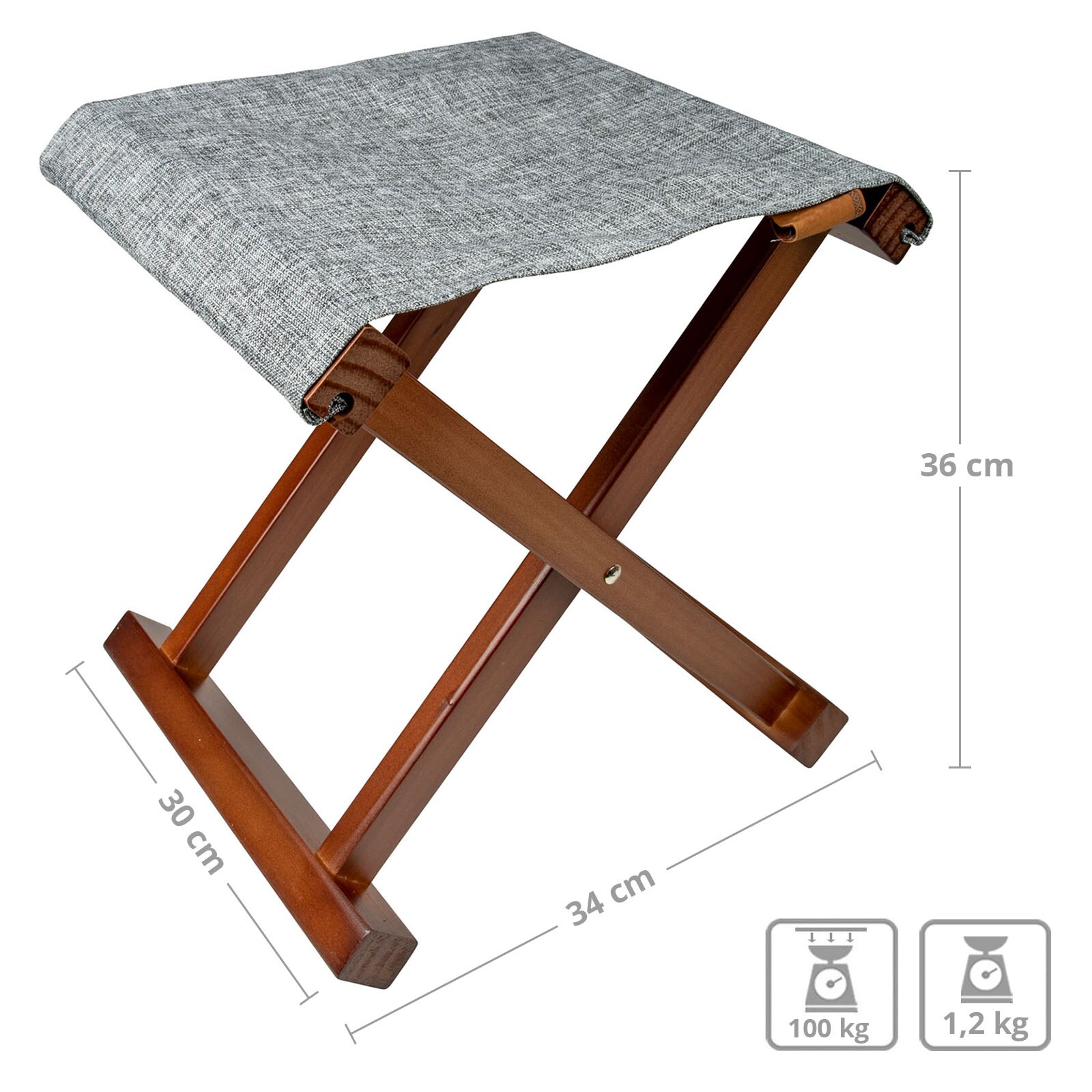 BO-CAMP Klapphocker Brentford Retro Campinghocker Falthocker Hocker Holz 100 kg