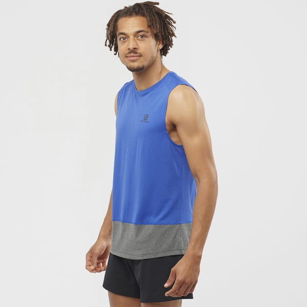 Débardeur trail SALOMON T SHIRT CROSS RUN TANK M NAUTICAL BLUE B