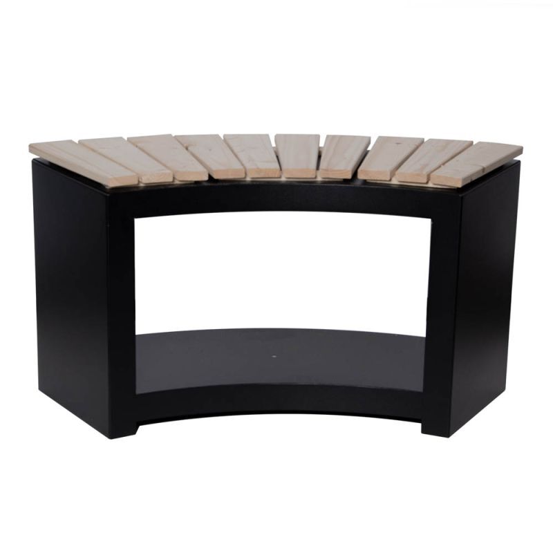 Fancy Flames - Houtopslag - Gebogen bank - Zwart