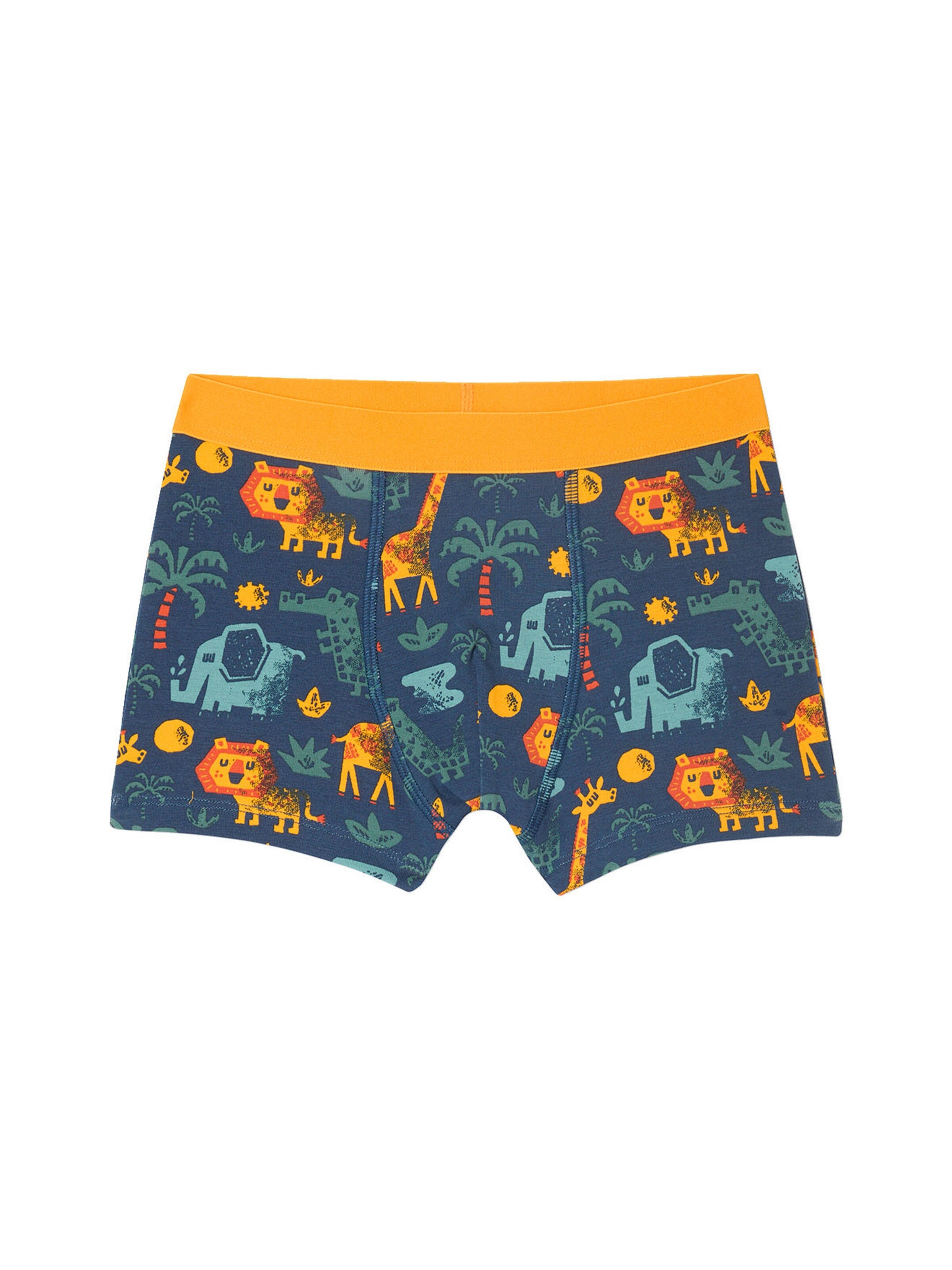 Vertbaudet Bio-Kollektion: 5er-Pack Jungen Stretch-Boxershorts Dschungel grün