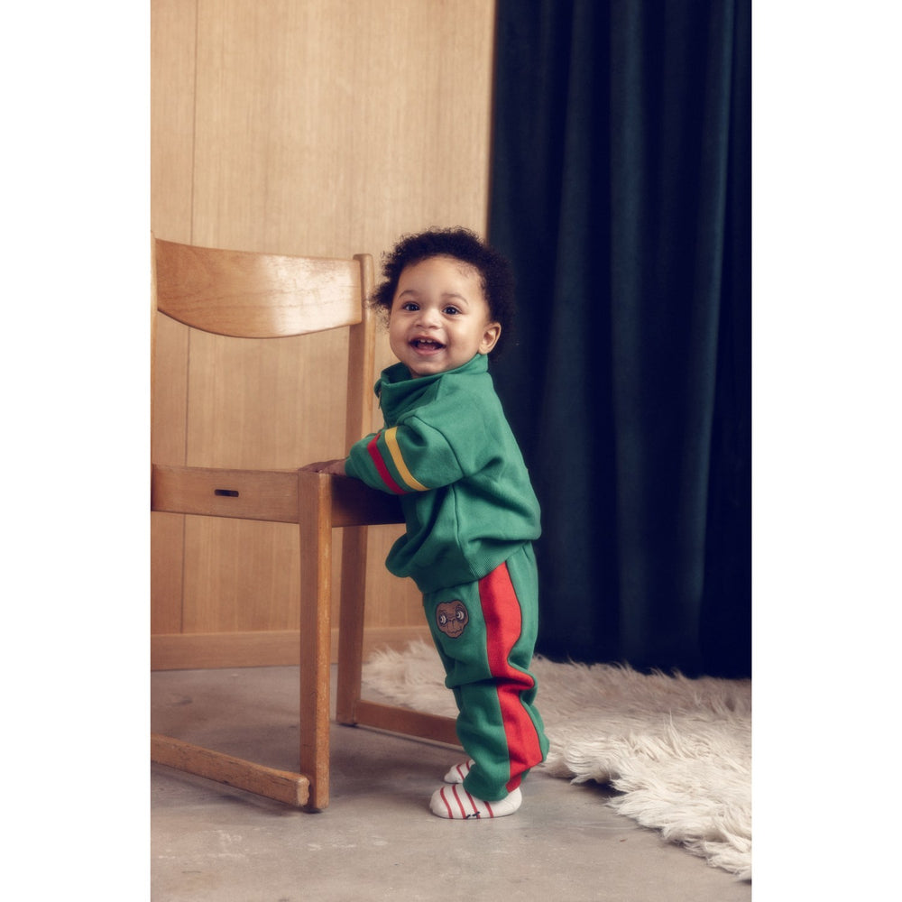 Køb Mini Rodini Green E.T Emb Halfzip Sweatshirt