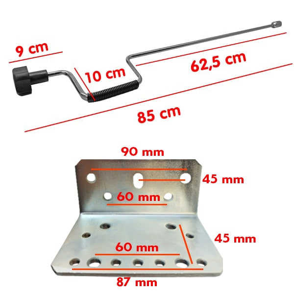 Vérins à manivelle 33 à 53 cm - Lot de 2