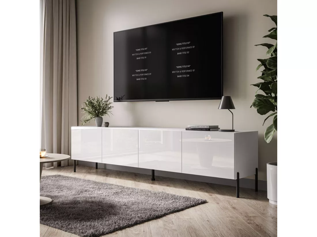 Meuble TV COLGANTE 200, Pieds en métal noir