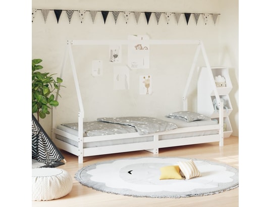 VIDAXL - Lit enfant Cadre de lit pour enfants blanc 90x200 cm bois de pin massif