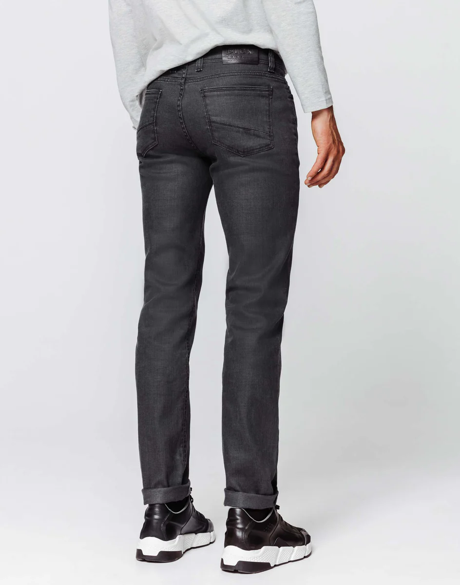 Jean slim enduit gris moyen