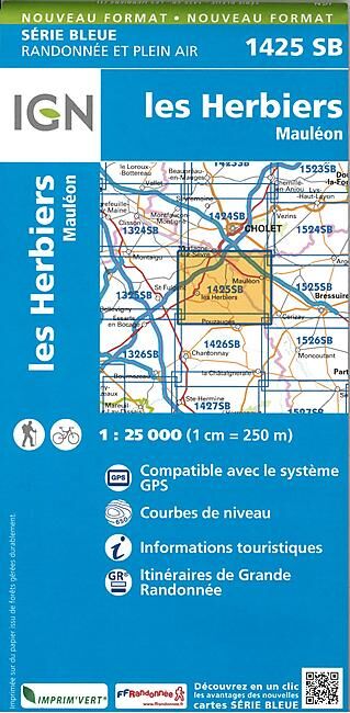 IGN - 1425 SB LES HERBIERS 1 25 000
