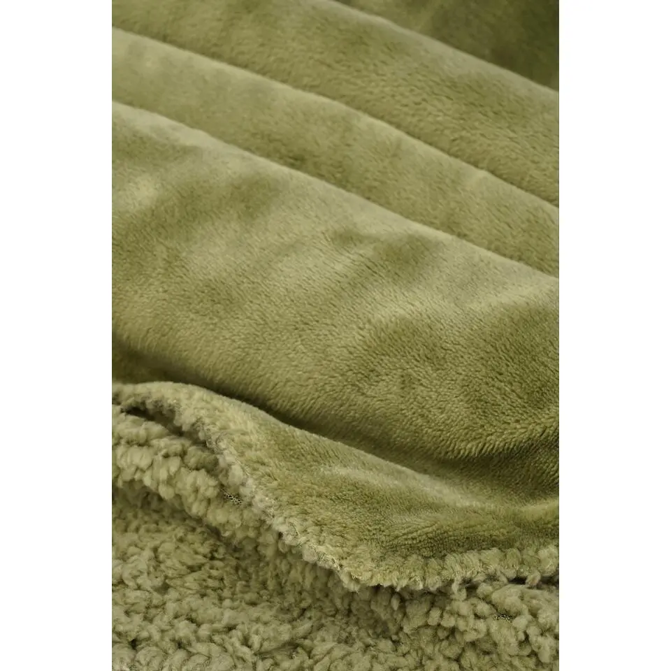 Mica Decorations Bronte Fleece Plaid - L200 x B150 cm - Lichtgroen