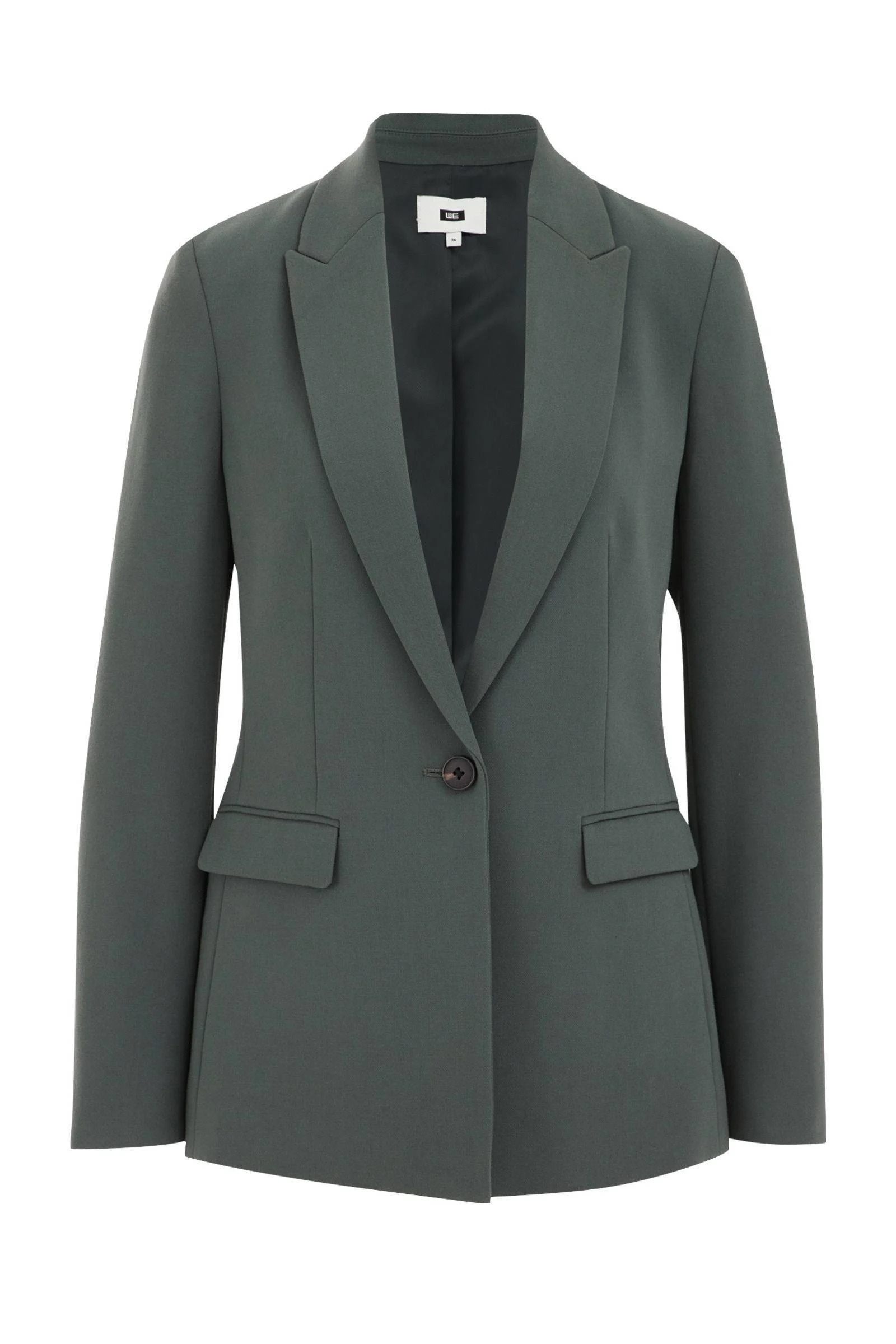 WE Fashion rechtvallende blazer grijsgroen