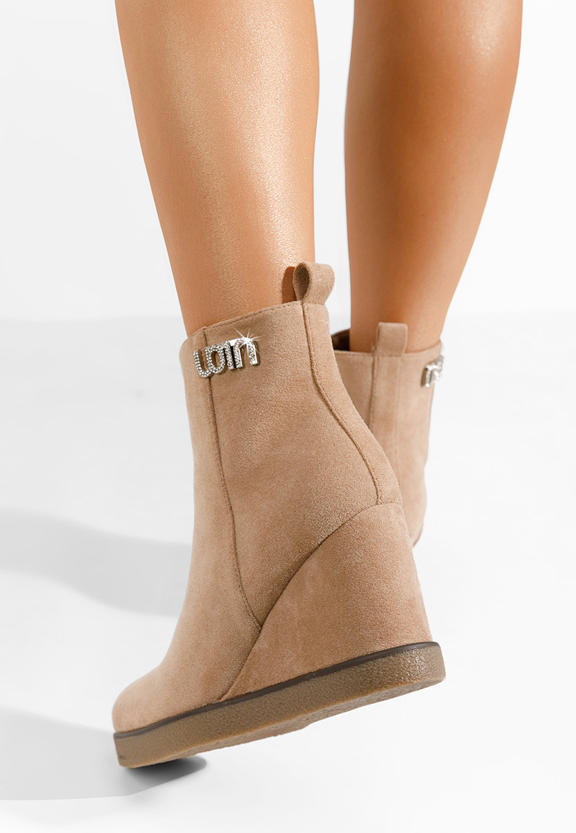 Bottines compensées kaki Niau