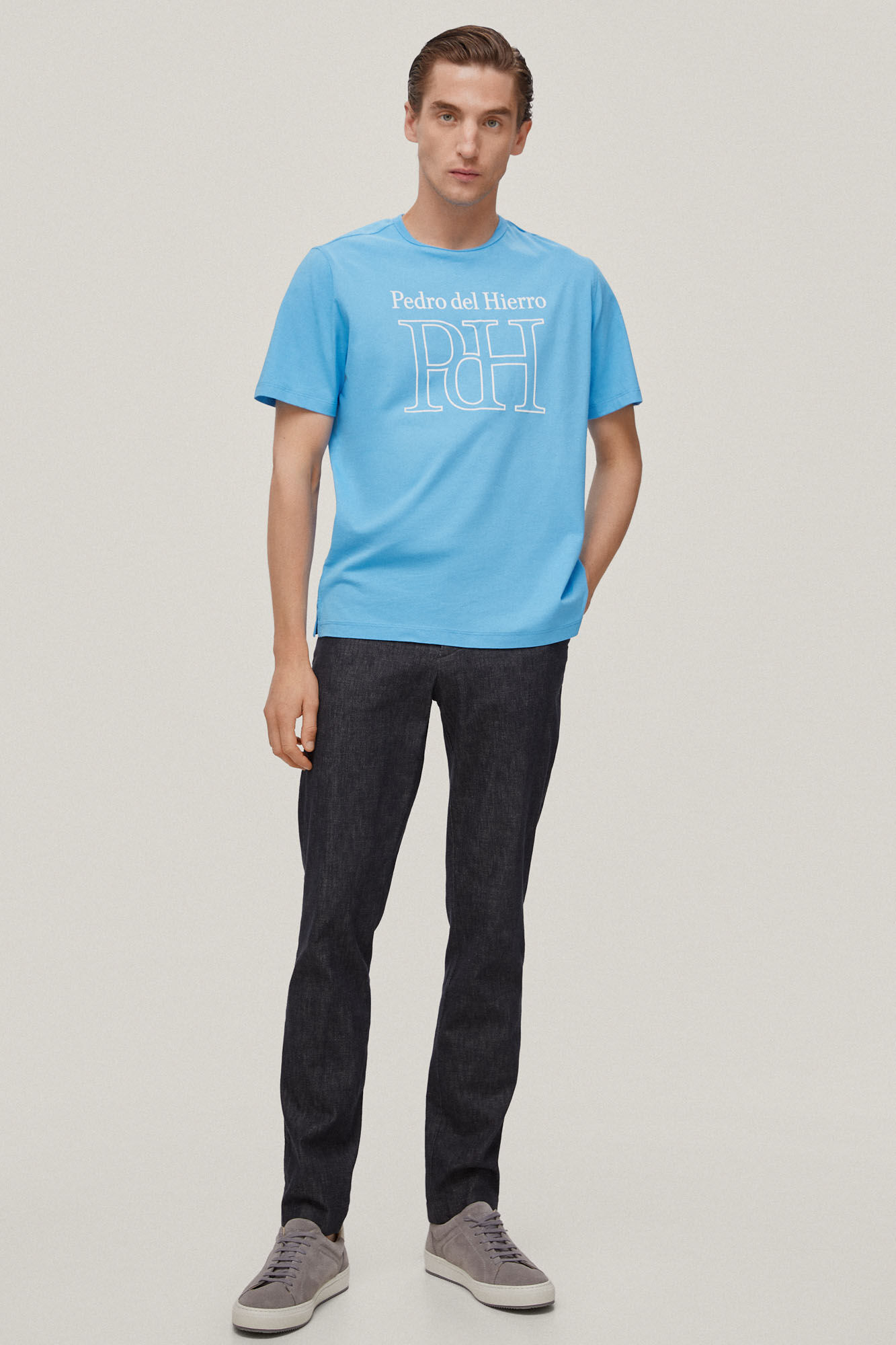 Camiseta com logo grande - Azul