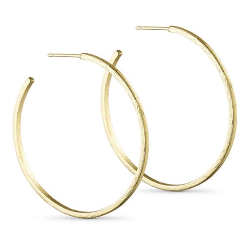Pure By Nat Børstede Creoler, Goldplated