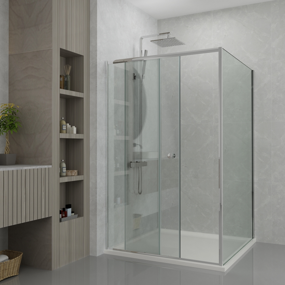 Saniclear Slide douchecabine 120x80cm met anti-kalk coating