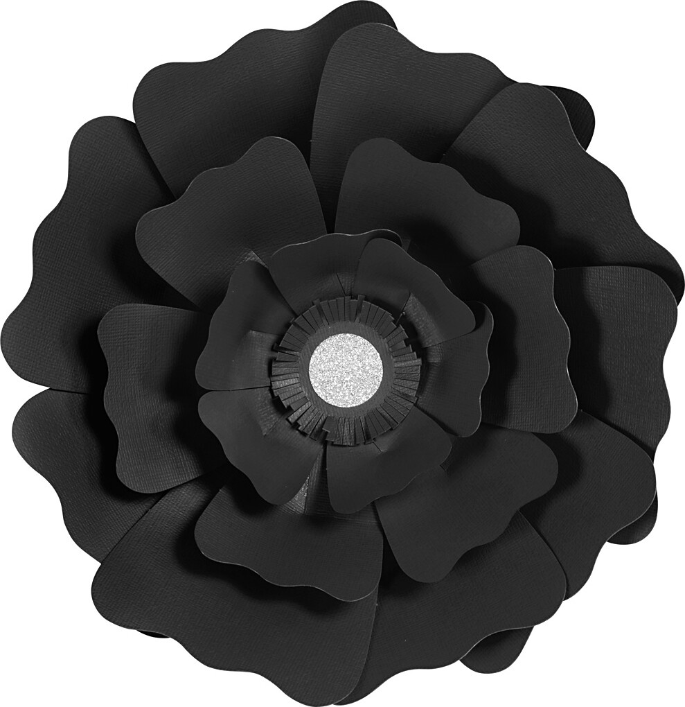 Papirblomster - Ø 15+25 CM - 230 G - Sort - 2 Stk