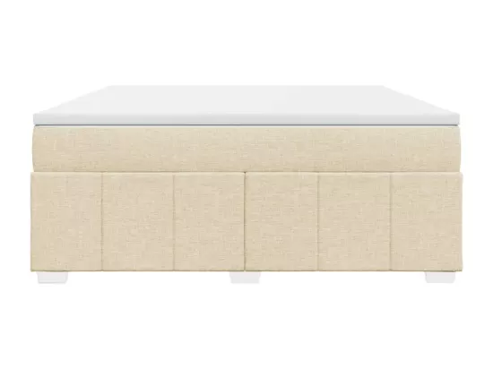 Sommier à lattes de lit avec matelas Crème 180x200 cm Tissu