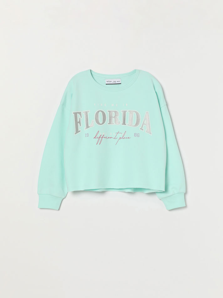 Conjunto de 4 peças composto por moletom, camiseta, shorts e leggings - Verde Pastel