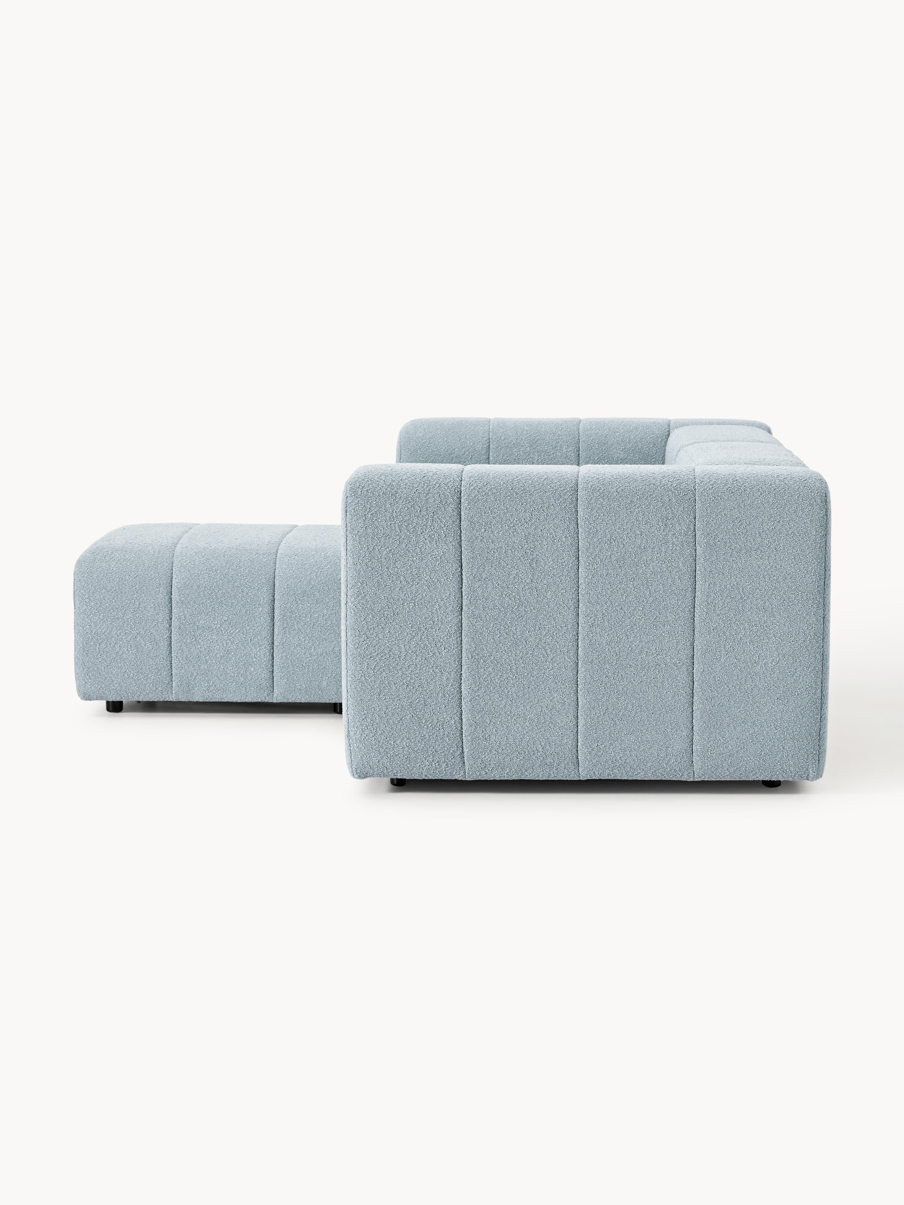 Modulaire bouclé bank Lena (3-zits) met poef (links/rechts)