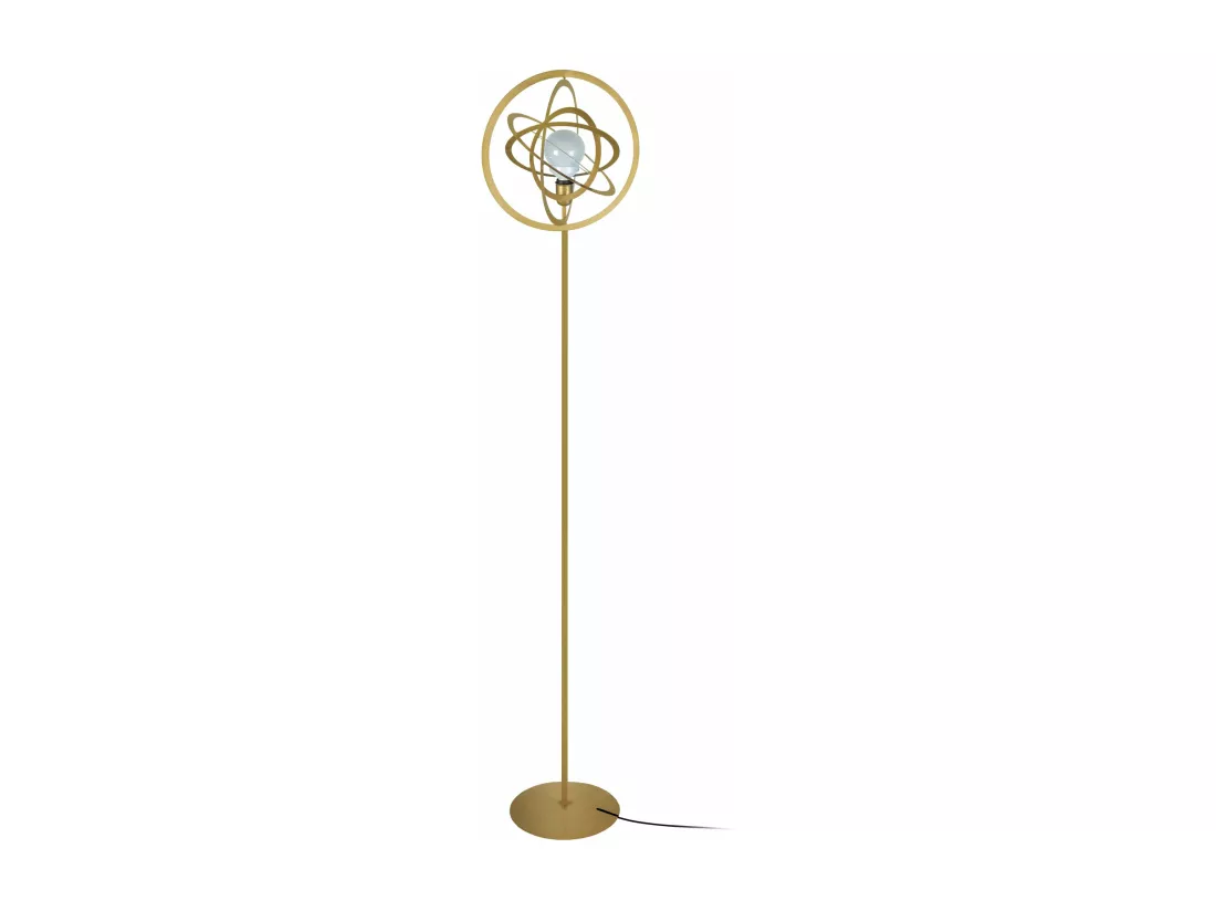 Lampadaire métal doré 175 cm.