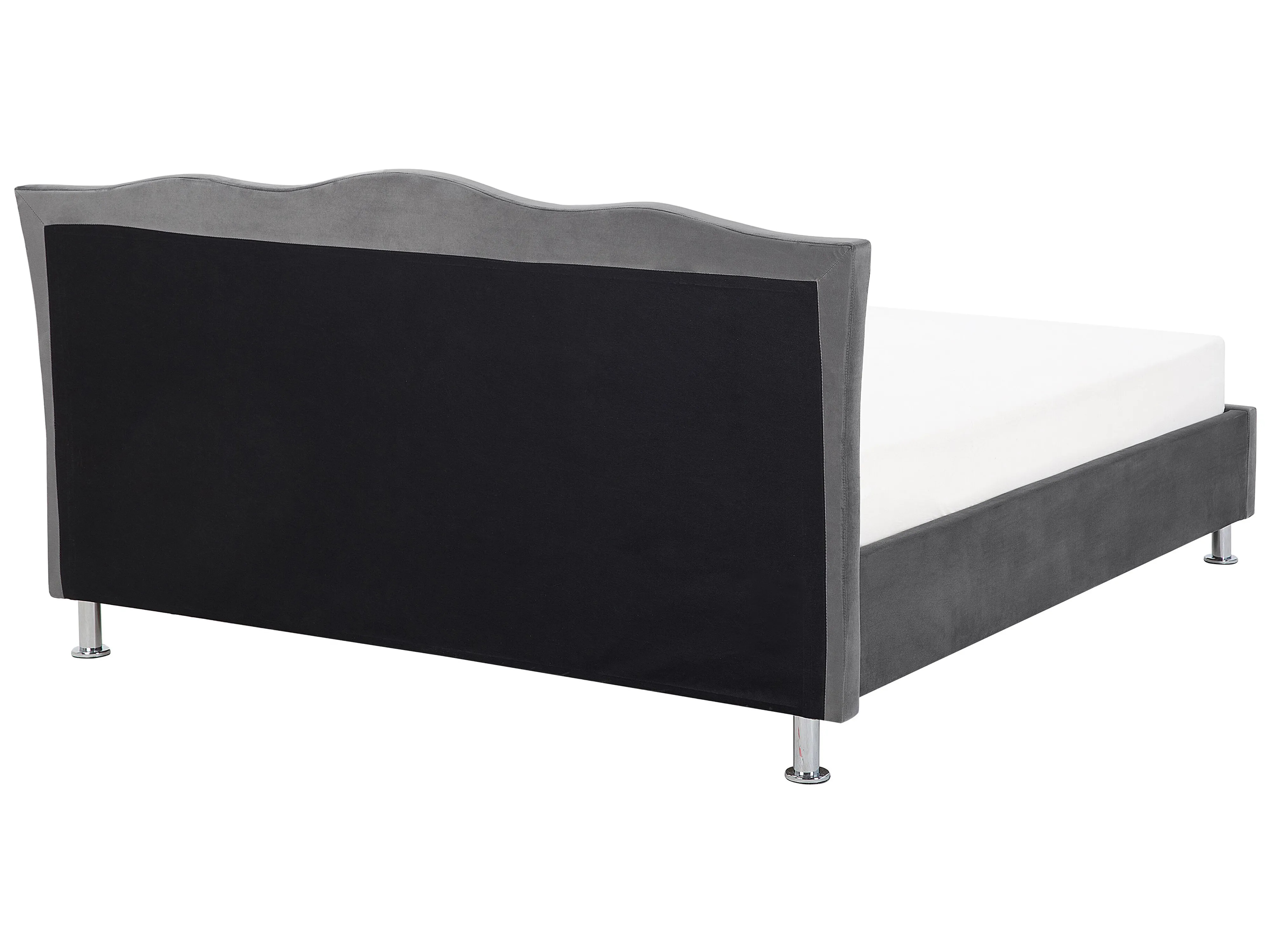 Bed Fluweel METZ 180 x 200 cm Donkergrijs