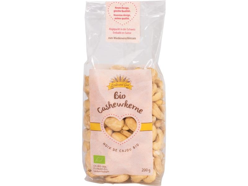 Leib und Gut Bio Cashewkerne 200 g Cashewkerne in Bio-Qualität