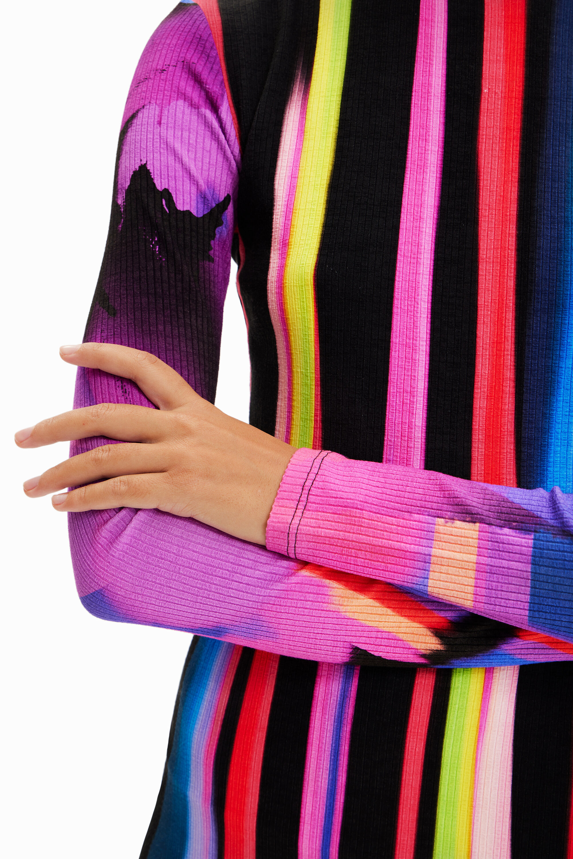 Robe midi ajustée rayures M. Christian Lacroix