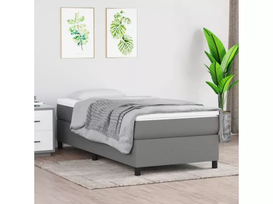 Sommier à lattes de lit Gris foncé 90x190 cm Tissu