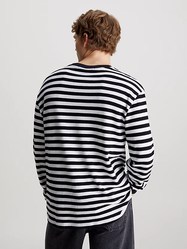 Camiseta listrada de manga comprida unissex