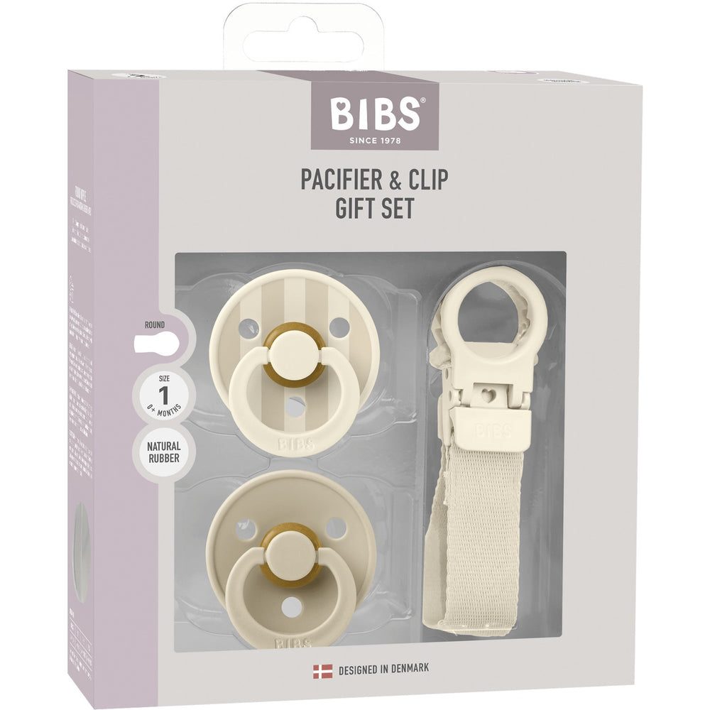 Køb Bibs Ivory Colour Sut & Loop Clip Gavesæt Latex