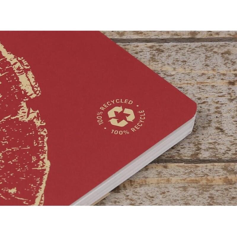 Cahier piqué FOREVER PREMIUM 100% recyclé A4 96 pages ligné papier recyclé blanc 90 g - Rouge brique