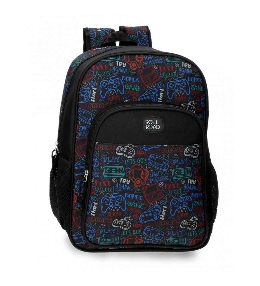 Mochila Roll Road Next Level, adaptável a carros pretos - 30x40x13cm