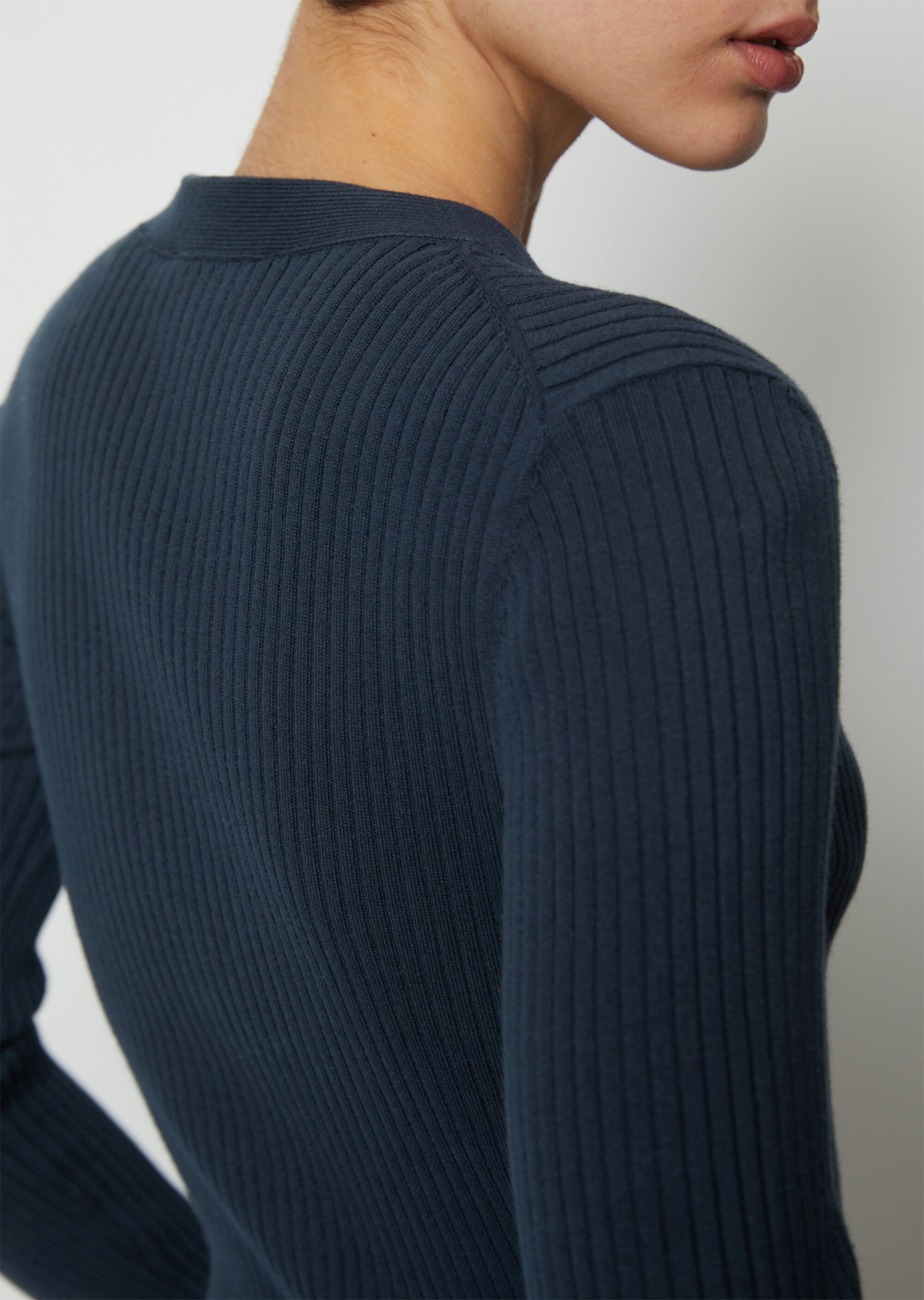 V-Neck-Cardigan slim aus Organic Cotton-Mix