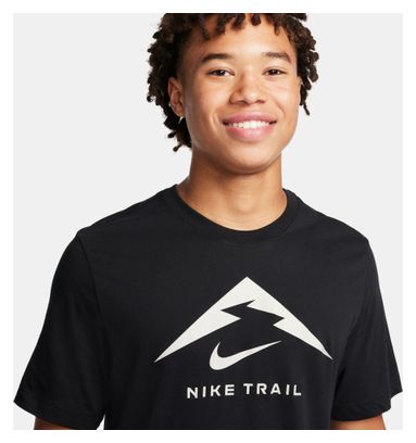 Maillot manches courtes Nike Dri-Fit Trail logo Noir Homme
