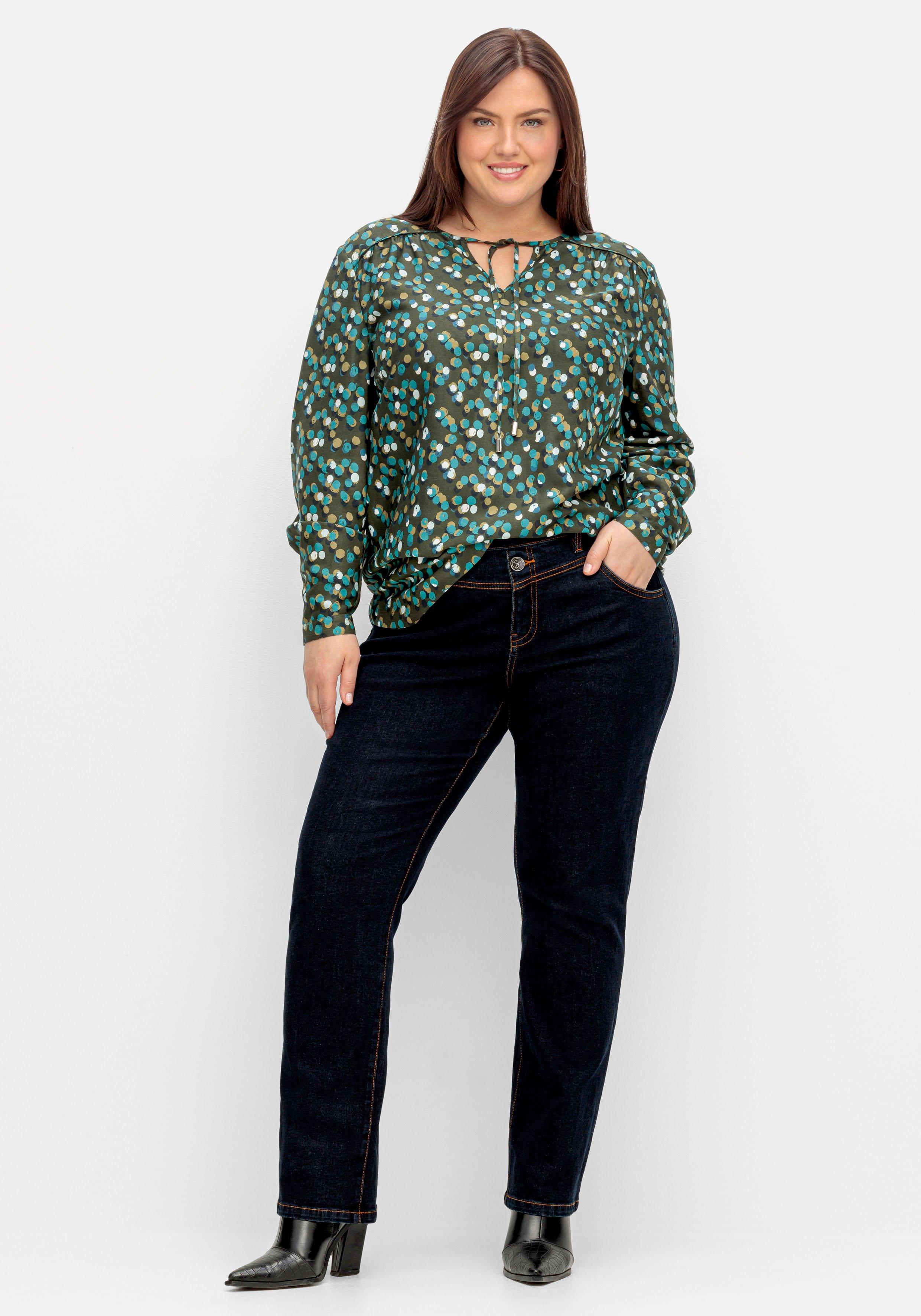 Gerade Jeans mit Doppelknopf-Verschluss