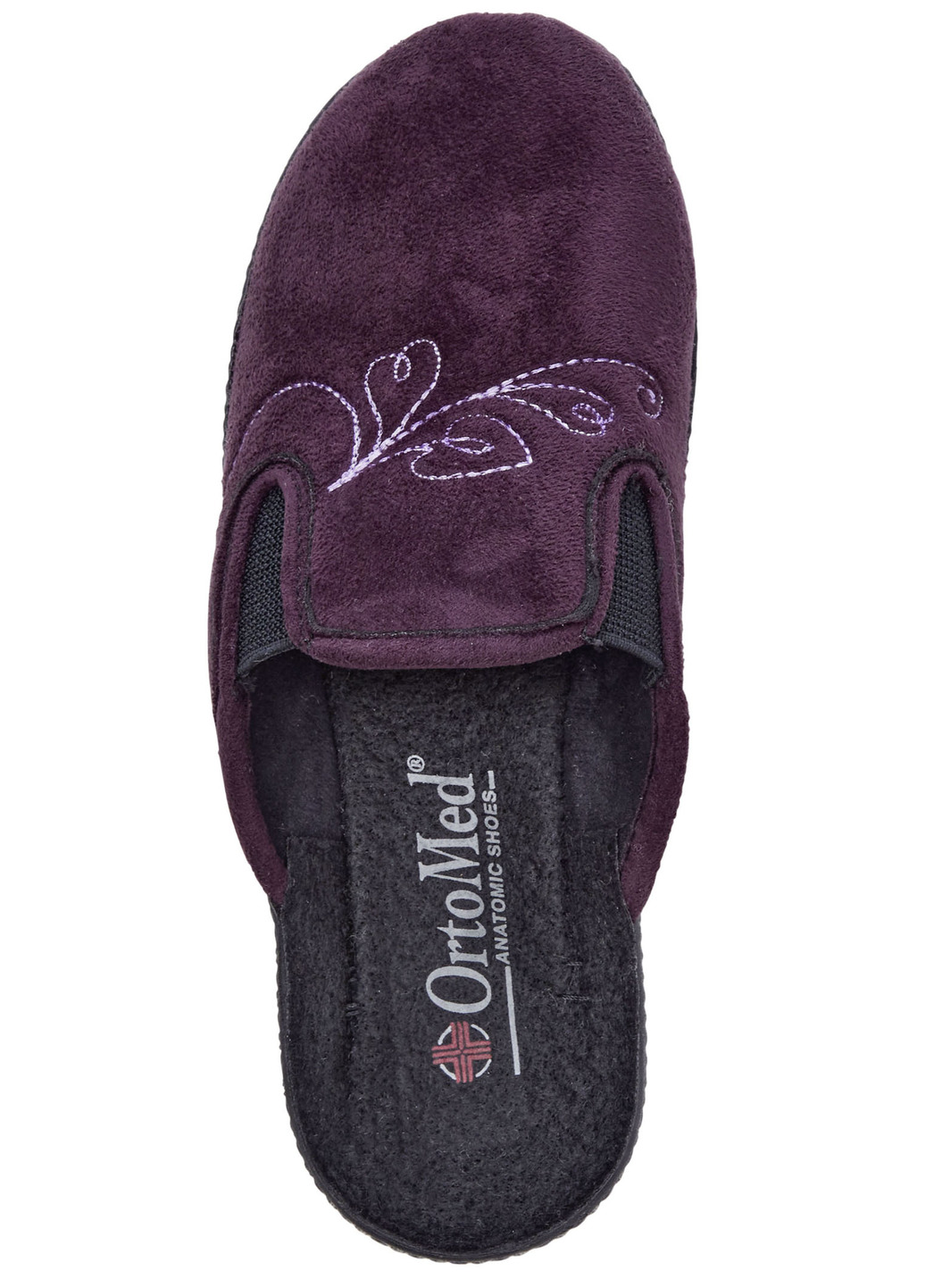 Zweierpack Pantoffeln mit besticktem Veloursmaterial