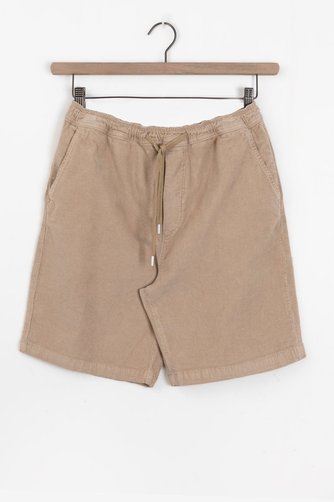 Beige corduroy shorts met aantrekkoord