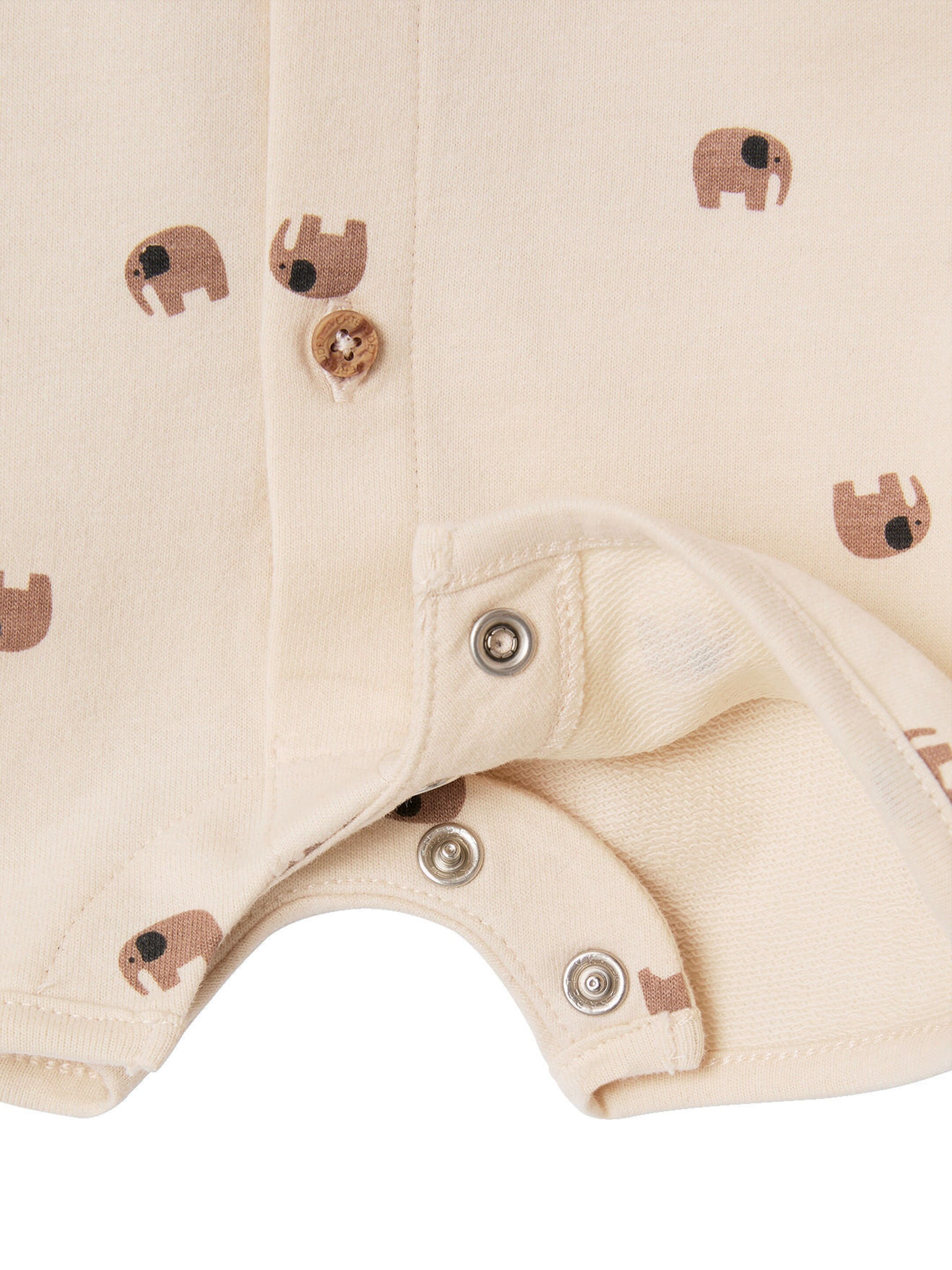 Vertbaudet Gestreifter Baby Overall wollweiß