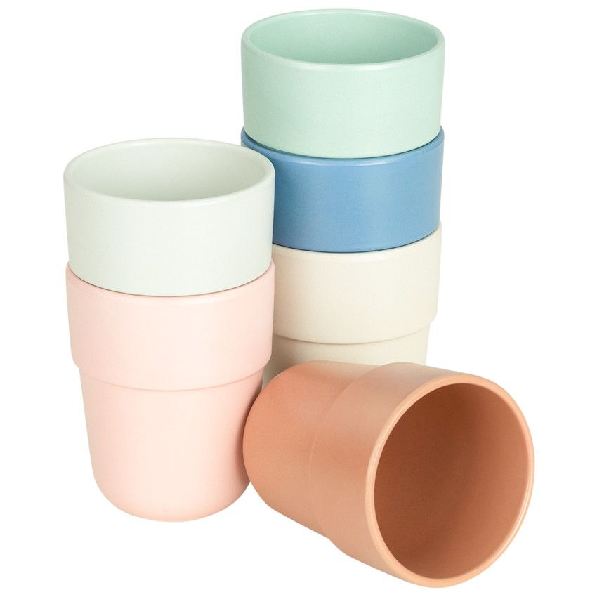 Gobelet en fibre de bambou - Terracotta - Ecru