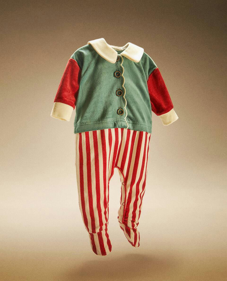 MACACÃO DE BEBÊ ELFO DE NATAL