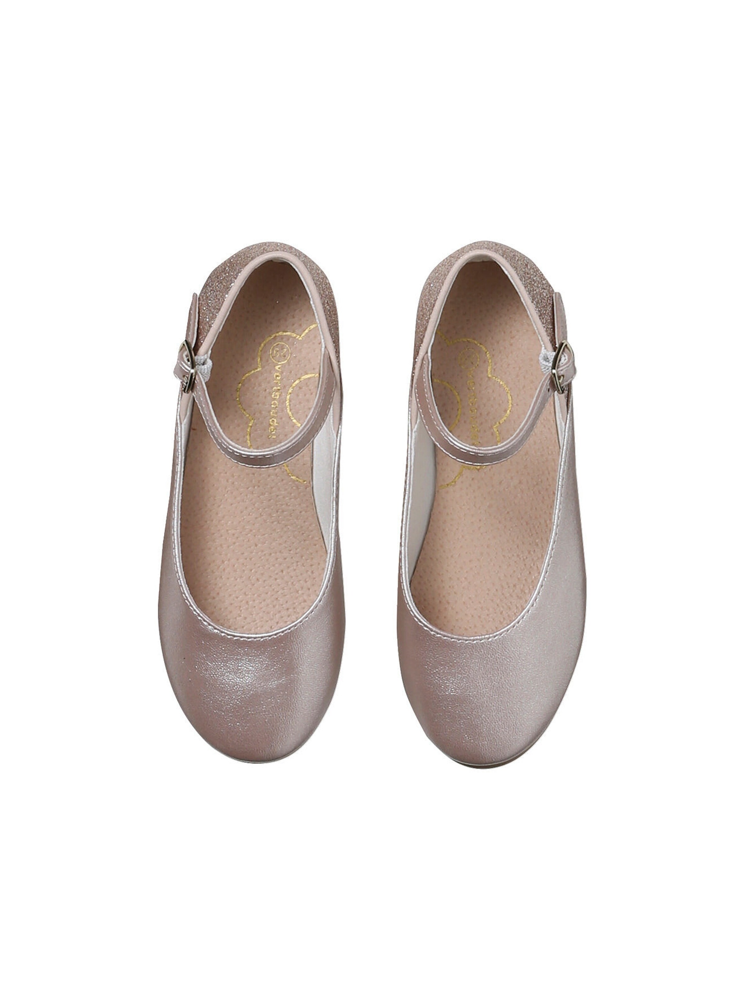Vertbaudet Mädchen Ballerinas mit Glitzer und Anziehtrick gold