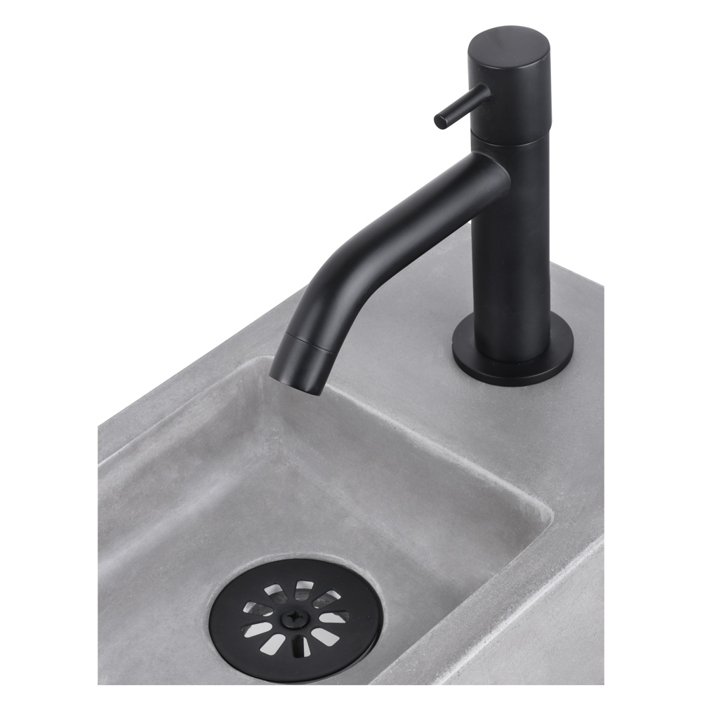 Differnz Force fonteinset beton met frame en gebogen kraan mat zwart