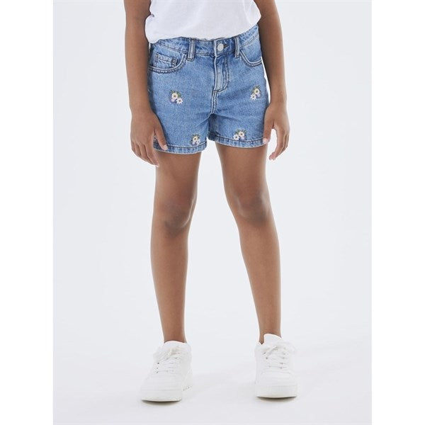 Køb Name it Medium Blue Denim Bella Denim Shorts Noos