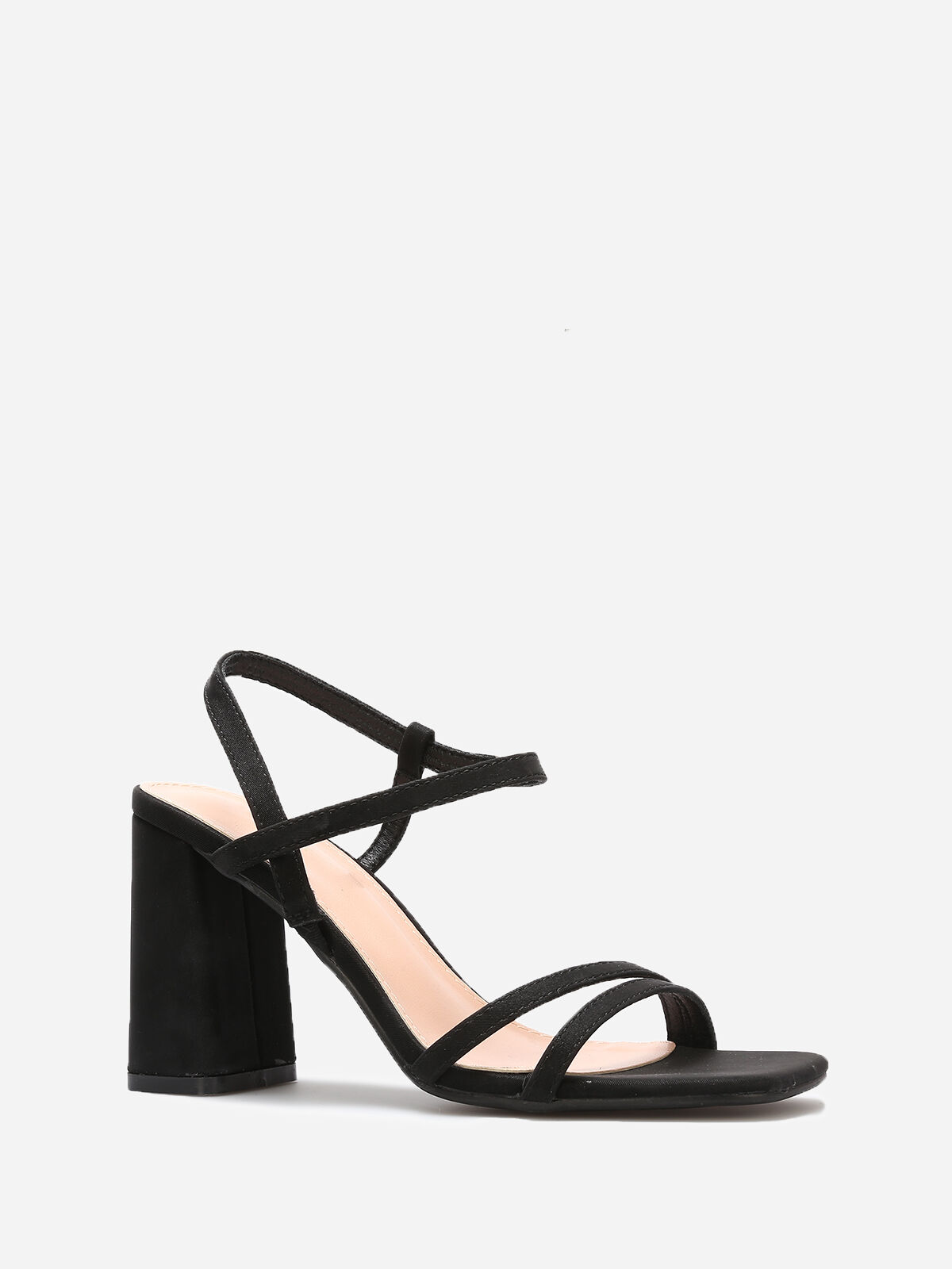 Sandales en simili mat à fines brides- Noir