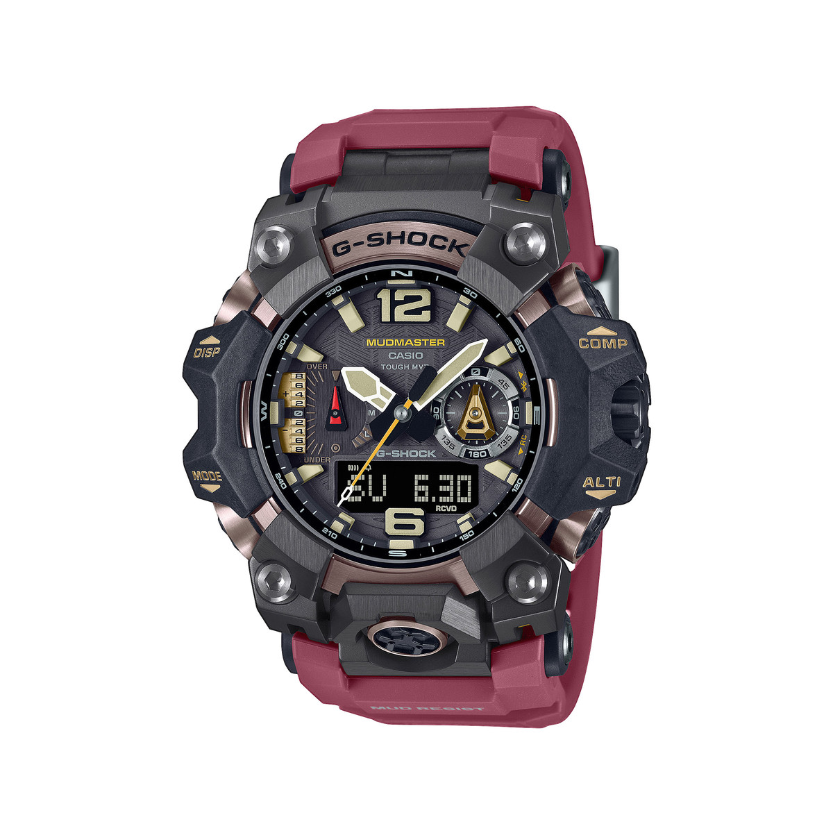 Montre CASIO G-SHOCK homme bracelet résine bordeaux