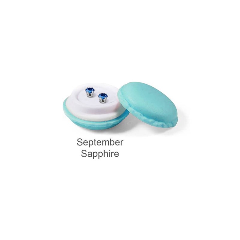 Boucles d'oreilles Birth Stone Septembre - Argenté et Marine