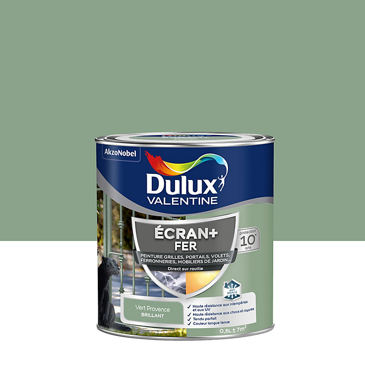Peinture extérieure Ecran+ fer Dulux Valentine brillant vert profond 500ml